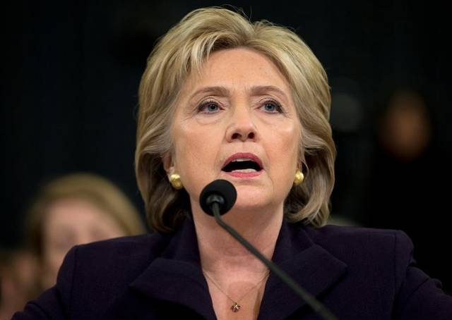 Former Secretary of State Hillary Clinton testifies before the House Select Committee on Benghazi. Photo courtesy of Newscom