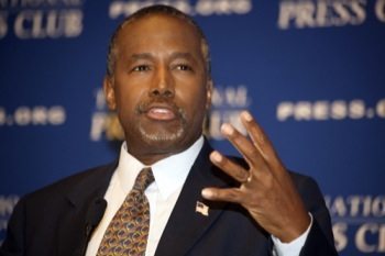 Republican presidential candidate Ben Carson speaks at the National Press Club in Northwest D.C. on Oct. 9. Photo by Nancy Shia