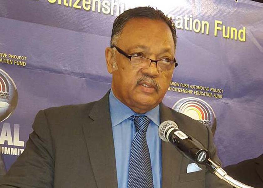 Rev. Jesse Jackson, Sr. speaks during a press conference for the Rainbow Push Coalition Global Automotive Summit. (Ron Burke/The Washington Informer)