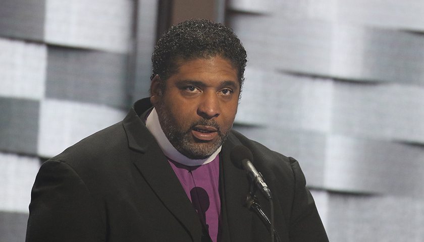 Reverend William Barber, the president of the North Carolina State Conference of the NAACP speaks at the Democratic National Convention in Philadelphia, Pa. (Shevry Lassiter/The Washington Informer)