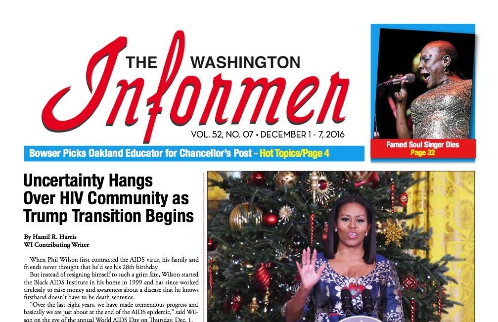 Washington Informer, December 1, 2016