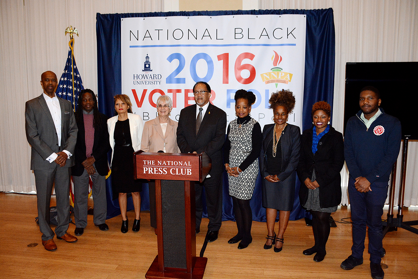 The National Newspaper Publishers Association and Howard University hold a press conference at the National Press Club in northwest D.C. on Nov. 1 to release the results of the National Black Voter Poll. Photo by Roy Lewis