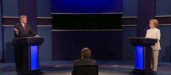 Donald Trump and Hillary Clinton square off in the third and final 2016 presidential debate, moderated by Fox News anchor Chris Wallace, at the University of Nevada, Las Vegas on Oct. 19.