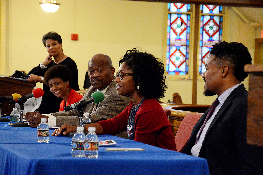 Claire Crawford speaks during a Ready to Vote community forum held at Metropolitan AME Church in northwest D.C. on Oct. 29. Photo by Roy Lewis