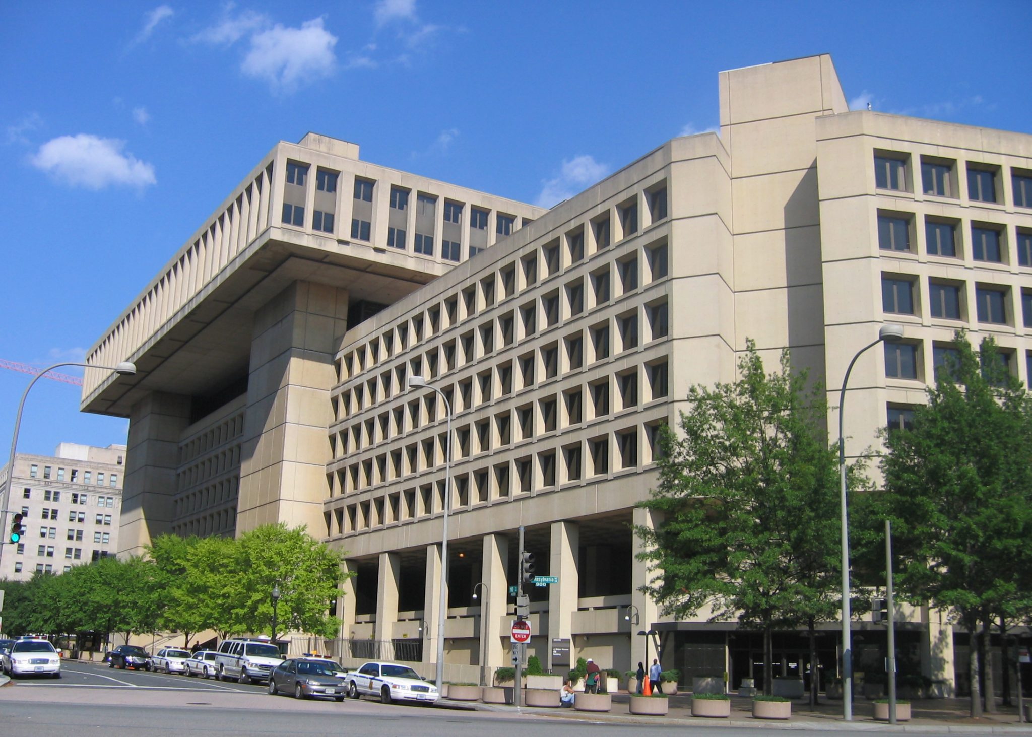 The J. Edgar Hoover Building, headquarters of the FBI in northwest D.C.