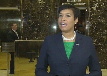 D.C. Mayor Muriel Bowser speaks with reporters in the lobby of Trump Tower in New York on Dec. 6 after meeting with President-elect Donald Trump.