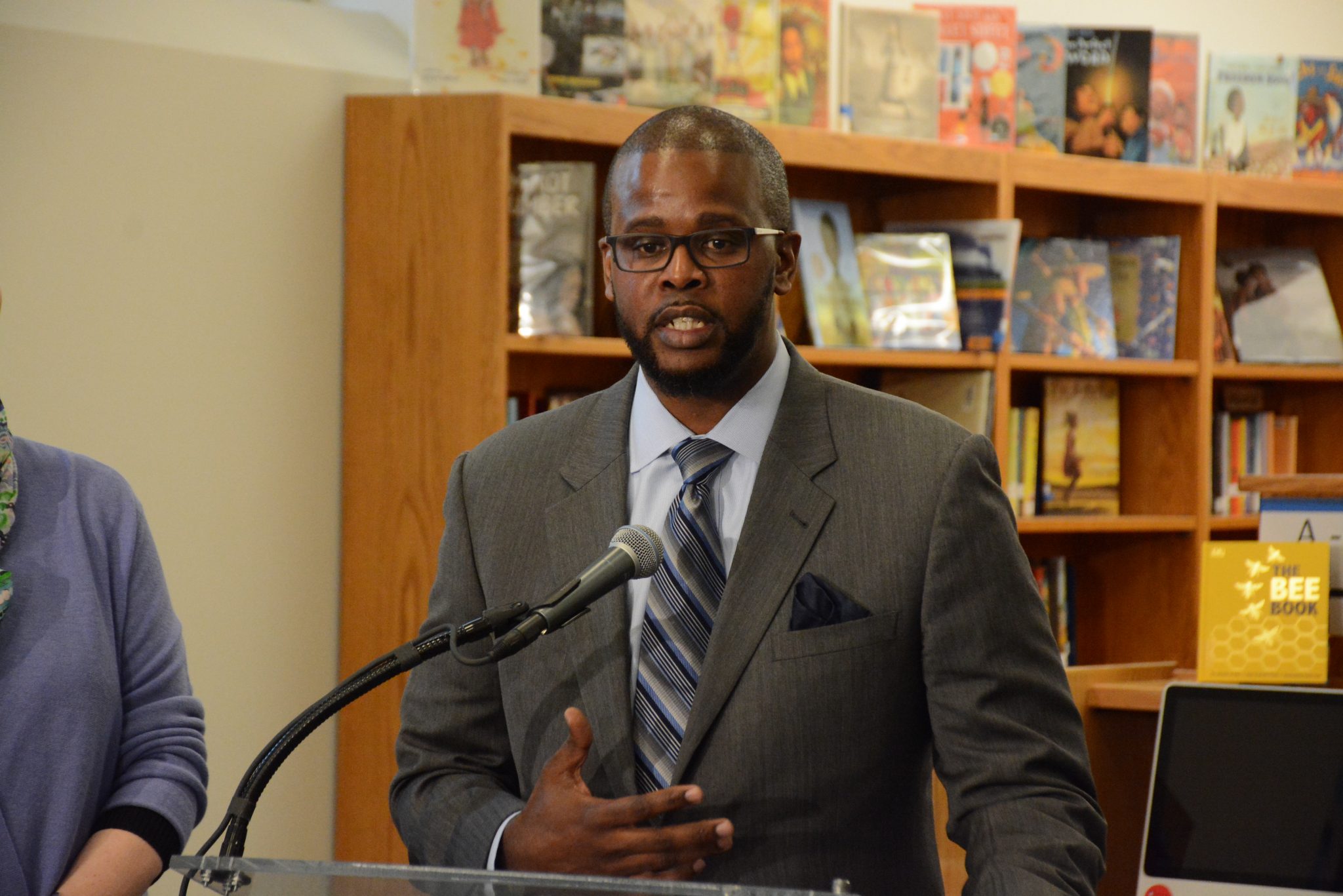 DCPS Chancellor Antwan Wilson speaks during a press conference at Alice Deal Middle School in Northwest on February 1, 2017. /Photo by Roy Lewis
