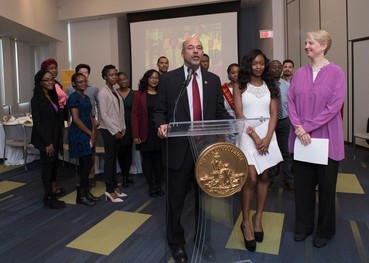 Officials from UDC and the mayor's office announce a new partnership aimed at adult learners. (Courtesy of dc.gov)
