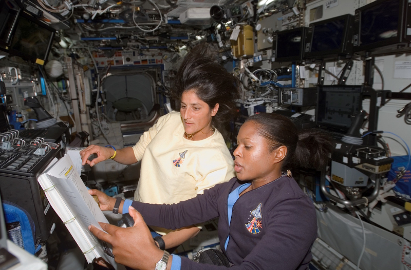 Astronaut Joan Higginbotham (right) and colleague (Courtesy photo)