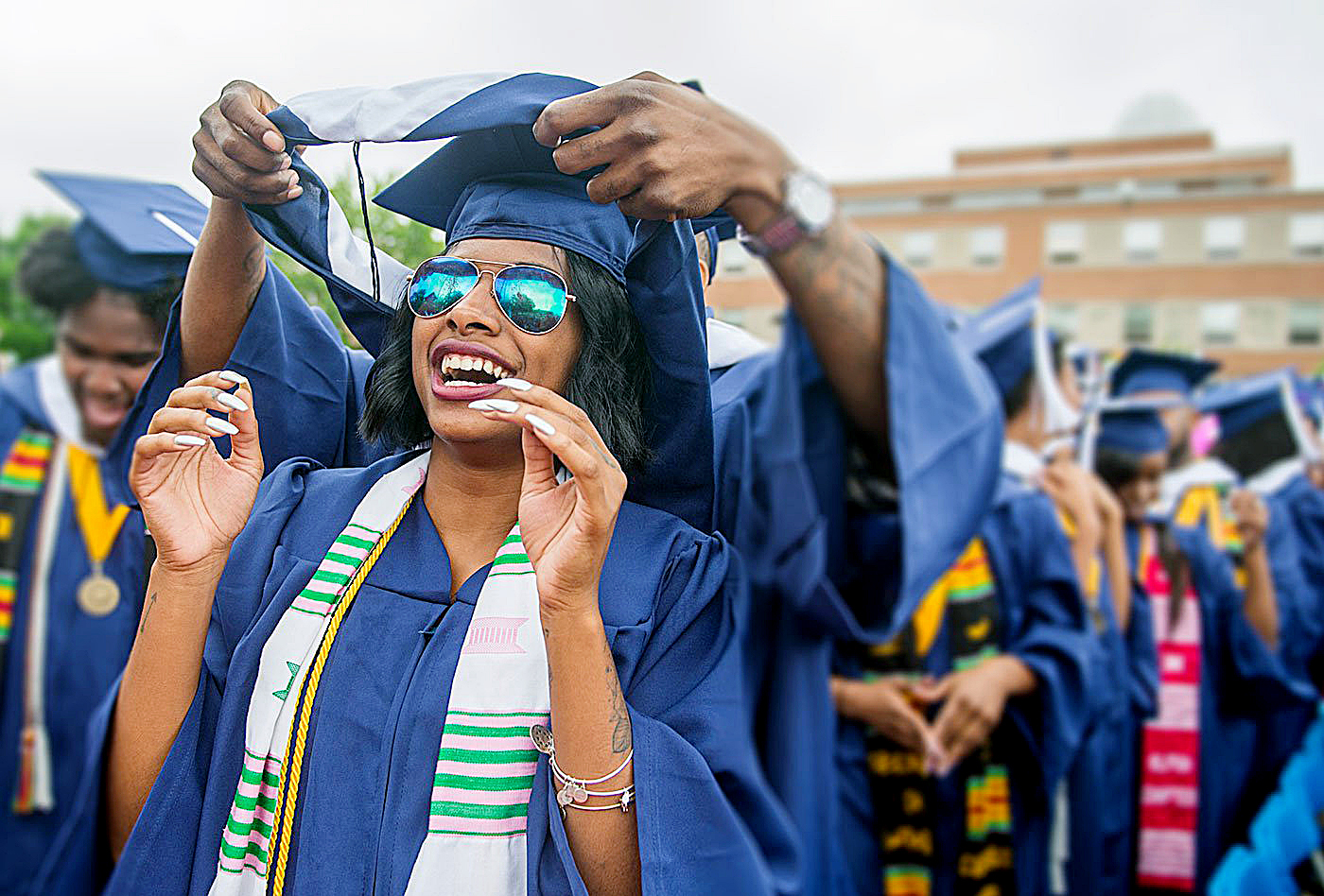 Howard University graduates celebrate. (Courtesy photo)
