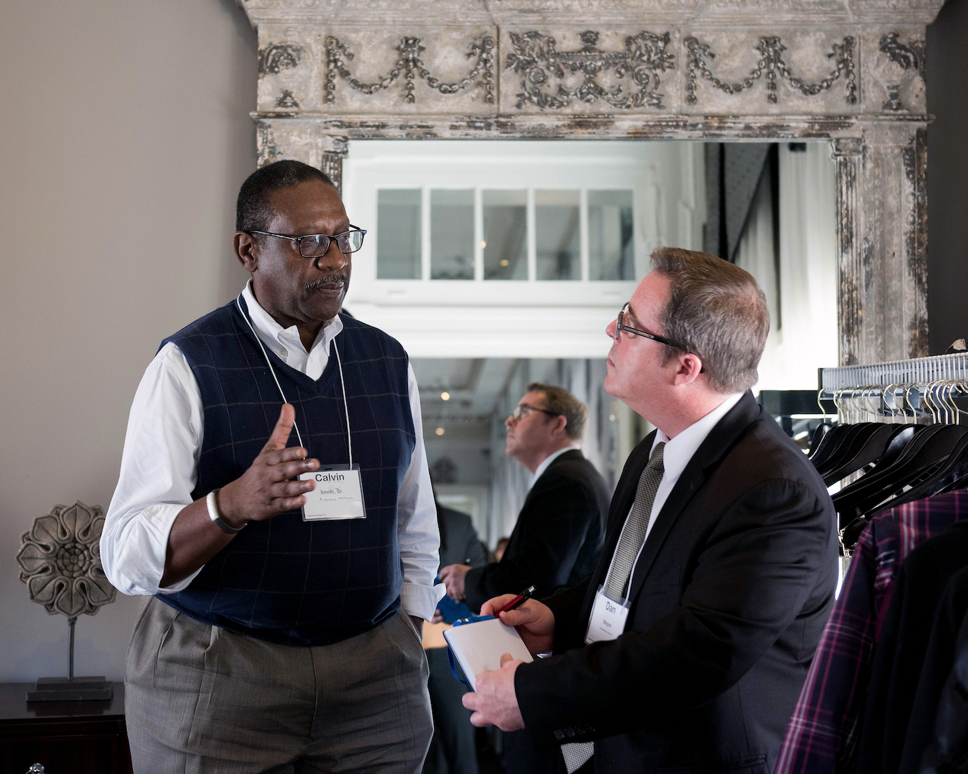 Calvin Smith Sr. director of government and community relations at BridgePoint Healthcare, and Dan Magee, communications manager at AmeriHealth Caritas (Courtesy of Imagine Photography)