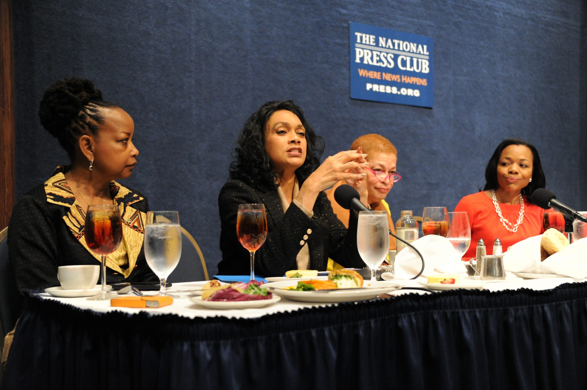 Lezli Baskerville, president and CEO of the National Association for Equal Opportunity in Higher Education speaks during a panel discussion at the 7th Annual Stateswomen for Justice Luncheon and Issues Forum held March 31, 2017 at the National Press Club in Northwest. (Photo by Lateef Mangum)
