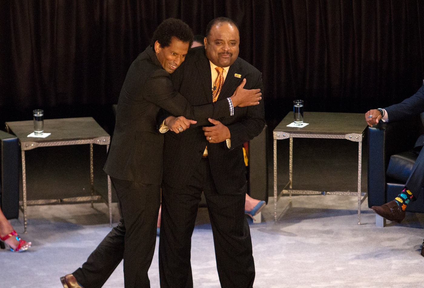 American writer, music journalist, cultural critic and television personality Touré with TV One host Roland Martin (Mark Mahoney/The Washington Informer)