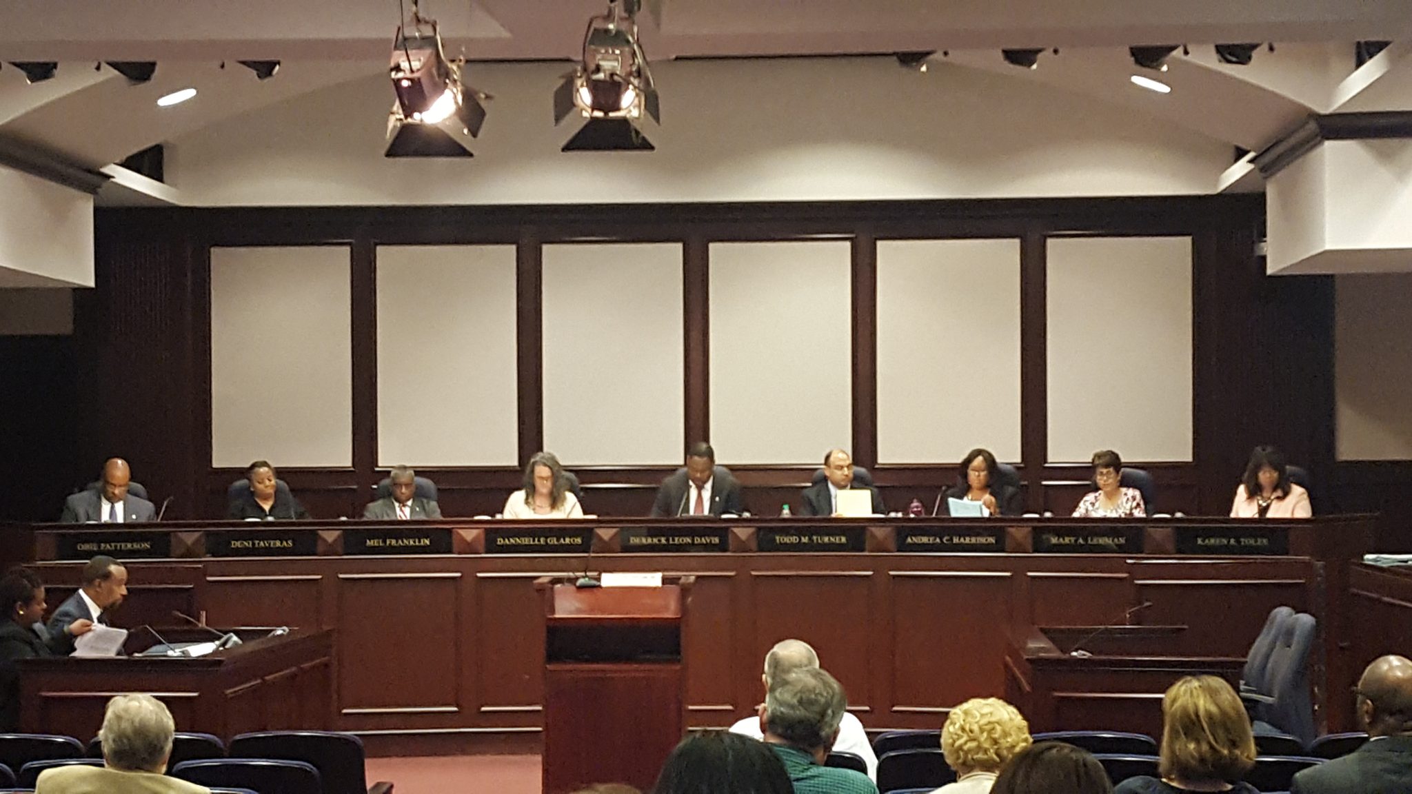 The Prince George's County Council discusses the county's fiscal 2018 budget proposal during a May 25 session at the County Administration Building. The council approved the $3.8 billion budget, which did not have a tax increase. (William J. Ford/The Washington Informer)