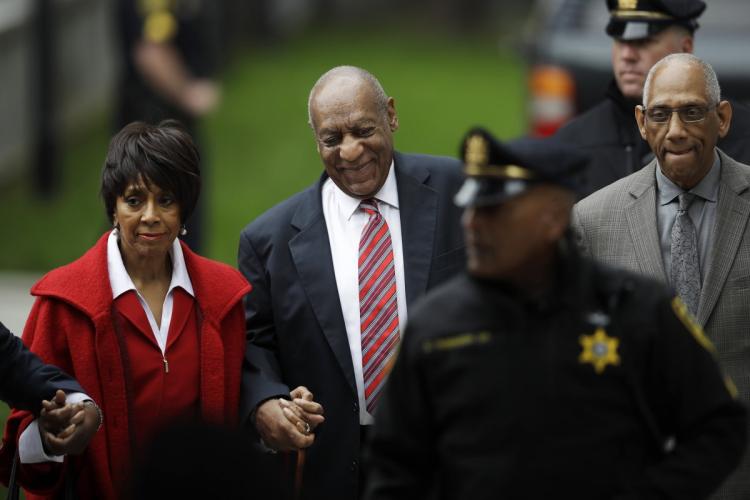 Actor Bill Cosby arrives at the Montgomery County Courthouse in Norristown, Pennsylvania, for the third day of his sexual assault trial on June 7, 2017. (Pool photo)