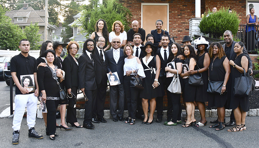 The Chavis-Rivera family gather for a photograph during the Celebration of Life for Martha Rivera Chavis at Martin's Home for Service Inc., in Montclair, N.J., on June 11. (Travis Riddick/NNPA)