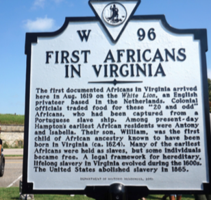 The national landmark of the first recorded arrival of Africans to the New World in 1619 (Sarafina Wright/The Washington Informer)