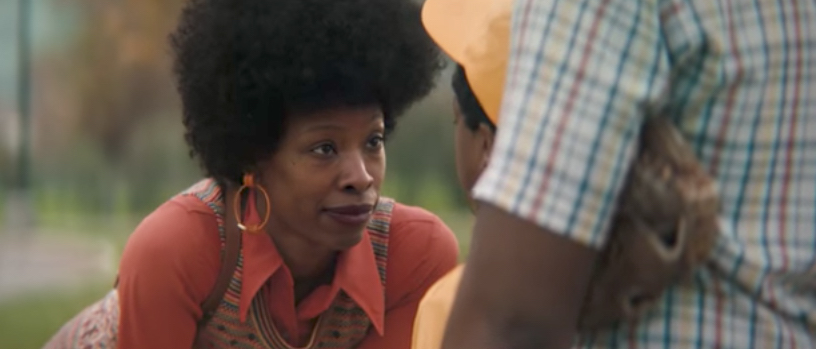 A screen shot of Procter & Gamble's "The Talk" television commercial, which features African-American women discussing the realities of being black in America with their children