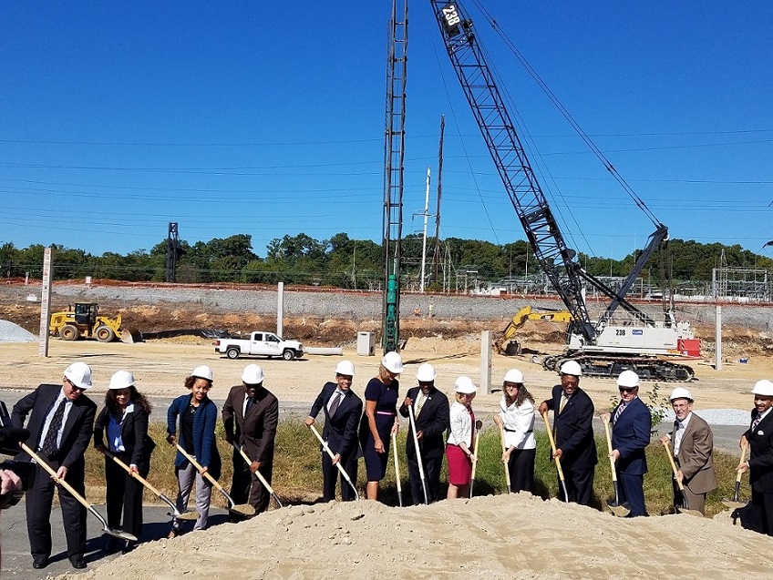 Kaiser Permanente representatives join local and Metro officials for an Oct. 4 groundbreaking ceremony in New Carrollton, Maryland, for Kaiser Permanente Mid-Atlantic States' 49-acre complex near the New Carrollton Metro station. (William J. Ford/The Washington Informer)