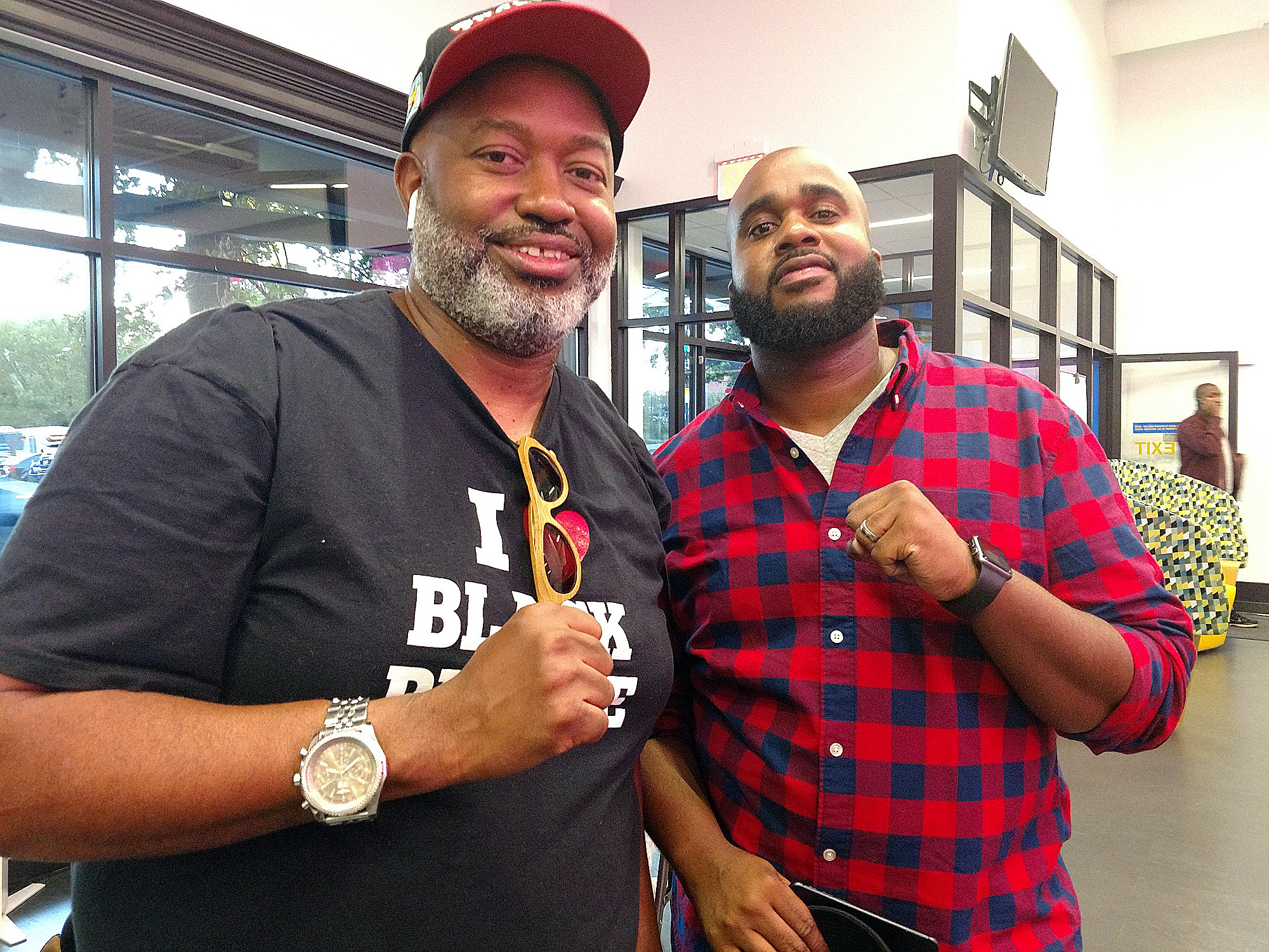 Sinclair Skinner (left) and Roger Roman, co-organizers of the "I Love Black People" pitch competition (Brenda C. Siler/The Washington Informer)
