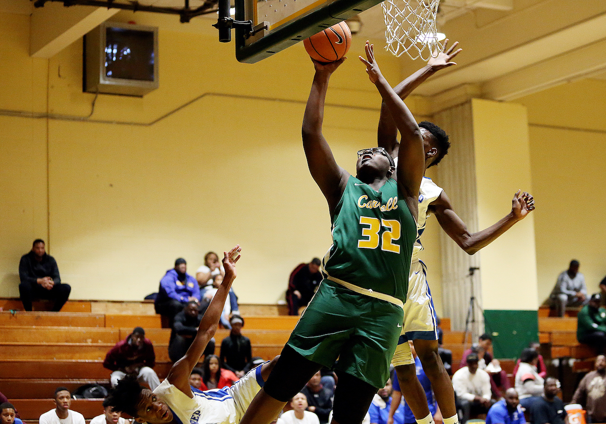 Archbishop Carroll High School sophomore forward Anton Harrison wins MVP honors at the DMV Winter Classic after scoring 24 points and grabbing 15 rebounds against Friendship Tech Prep Academy on Jan. 27. (Daniel Kucin Jr./The Washington Informer)