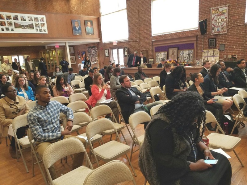 Dozens attend the Young Democrats of Maryland convention in Annapolis on Feb. 19. (William J. Ford/The Washington Informer)