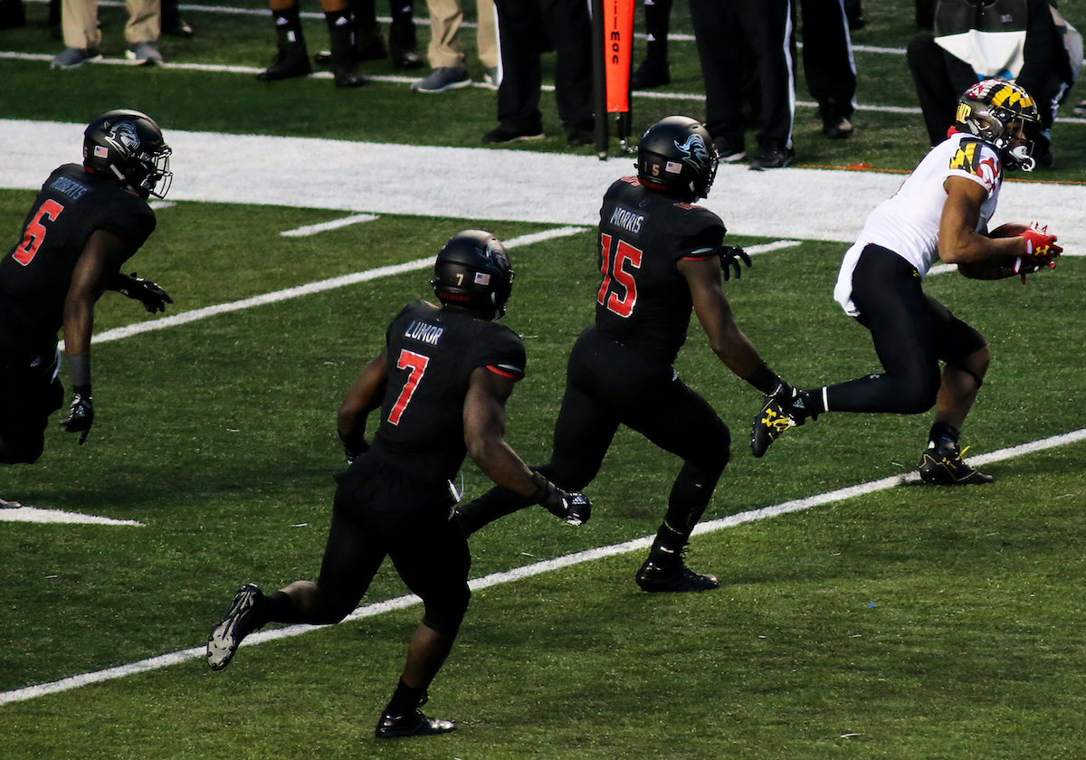 University of Maryland wide receiver DJ Moore will receive the Washington Metro College Player of the Year award at the DC Touchdown Club award banquet on April 12 at Congressional Country Club in Bethesda, Md. (Daniel Kucin Jr./The Washington Informer)