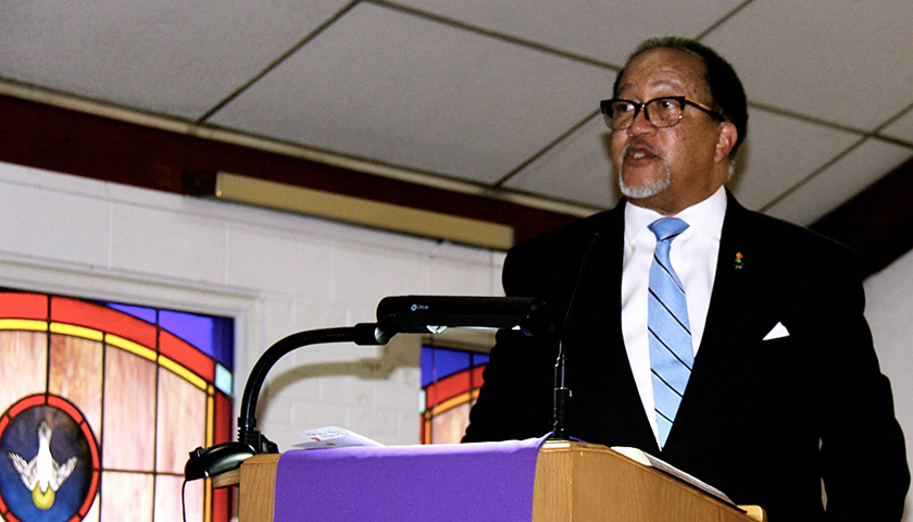 Benjamin F. Chavis Jr., president and CEO of the National Newspaper Publishers Association, speaks during a Black History Month celebration at the Twelfth Street Christian Church (Disciples of Christ) in Washington, D.C. (Claudette Perry/NNPA)