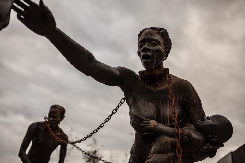 Nkyinkim Installation by West African artist Kwame Akoto-Bamfo (Courtesy of The Legacy Museum via Twitter)