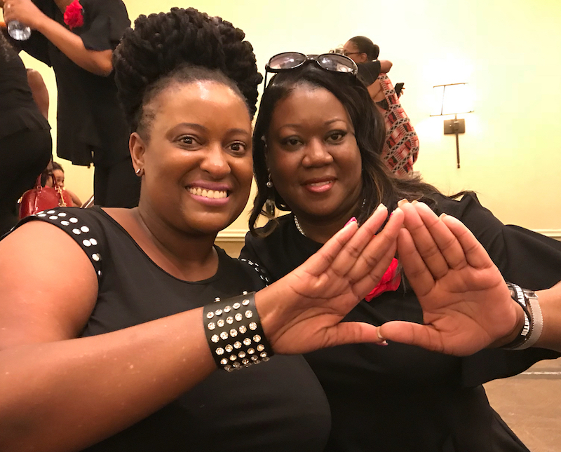 Sybrina Fulton (right), mother of Trayvon Martin, has become a member of Delta Sigma Theta Sorority Inc.'s Miami alumnae chapter. (Courtesy of LaShannon Petit via Instagram)