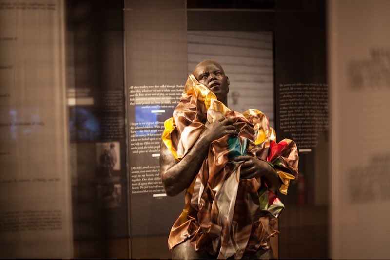 Doubt by Titus Kaphar, on display at the Legacy Museum: From Enslavement to Mass Incarceration (Courtesy of The Legacy Museum via Twitter)