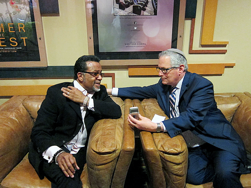 Bishop Carlton Pearson (left) and Rabbi Malone, executive director of the Interfaith Alliance, attend a screening of "Come Sunday," a movie based on the life of Pearson, in Washington, D.C. (Courtesy photo)