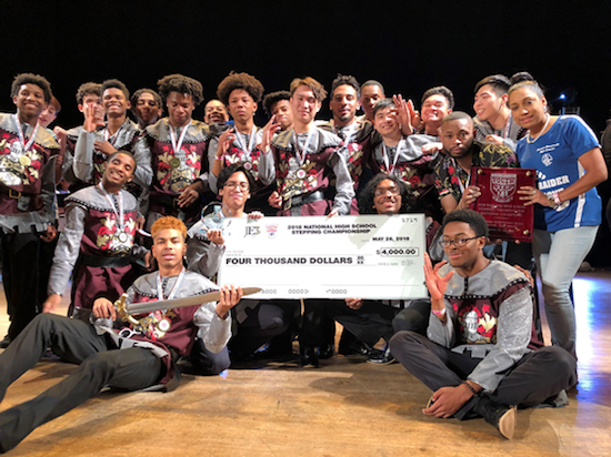 The Dem Raider Boyz stepping squad recently took top prize at the National High School Stepping Championship in Newark, N.J. (Courtesy of PGCPS)