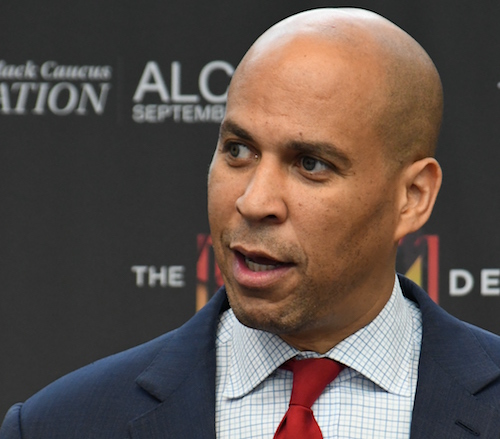 Sen. Cory Booker speaks during the opening day of the Congressional Black Caucus Foundation's 2018 Annual Legislative Conference in D.C. on Sept. 12. (Roy Lewis/The Washington Informer)