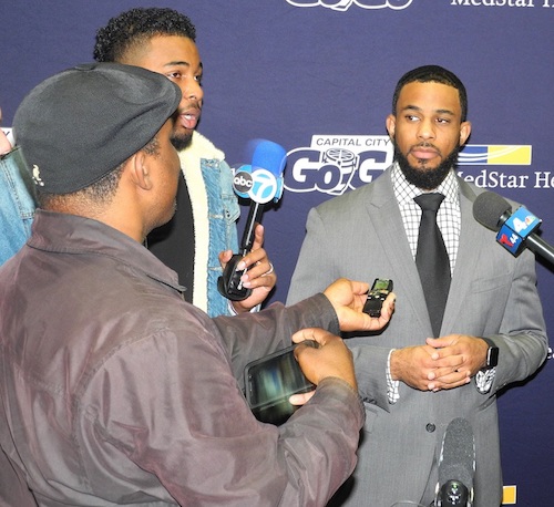 Capital City Go-Go head coach Jarell Christian speaks with reporters Oct. 23 during the team's media day session at the Entertainment and Sports Arena in southeast D.C. (John E. De Freitas/The Washington Informer)
