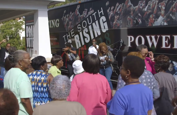 Officials in Jefferson County, Georgia, are accused of voter suppression after preventing a bus from taking a group of Black senior citizens to vote on Oct. 15. (Screen grab courtesy of Black Voters Matter)