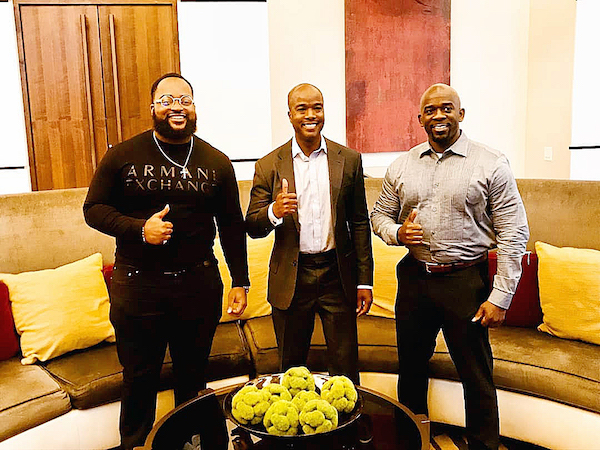 Clayton Aristotle Rosenberg, candidate for ANC commissioner of single-member district 6D01, mayoral write-in candidate James Butler and Kelvin Brown, ANC commissioner candidate for single-member district 7B06 (Courtesy photo)