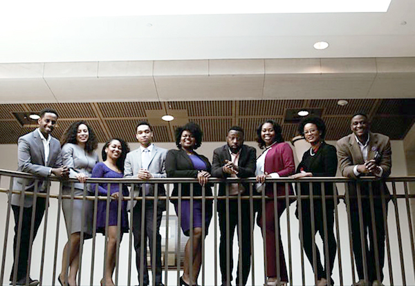 The 116th Congress will count as the most diverse in history, but top staff positions are still absent of individuals of color. Seen here are (from left) Sam Negatu, Francesca McCrary, Desiree Wroten, Didier Barjon, Audra Jackson, Earl Ash, Rasheedah Hasan, Symonne Smith and Keenan Hale. (Courtesy of blackcapitol.com)