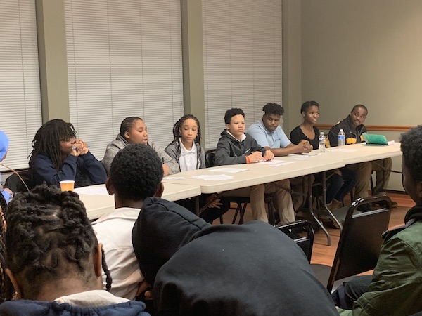Members of the #Vote16DC coalition speak about their efforts to expand voting rights to 16- and 17-year-old District residents during a Jan. 10 town hall at THEARC on Mississippi Avenue SE. (Courtesy photo)