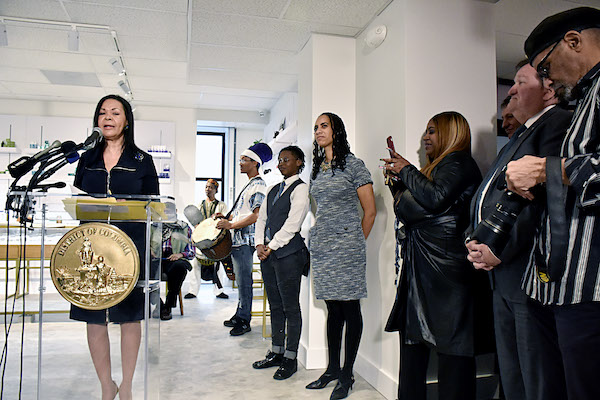 Linda Mercado Greene celebrates the opening of the first medical marijuana dispensary east of the Anacostia river on Jan. 24. Anacostia Organics is the first cannabis business to become a Department of Small and Local Business Development (DSLBD) Certified Business Enterprise (CBE) in the District of Columbia. (Robert Roberts/The Washington Informer)