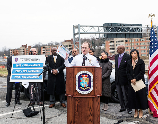 Prince George’s County Police Chief Hank Stawinski addresses members of the media at a press conference in Oxon Hill on Jan. 4. (Michael A. McCoy/The Washington Informer)