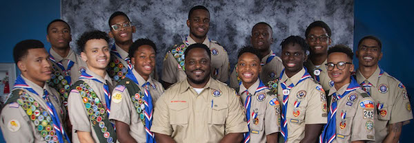 Shane Bennett, Dameion Crook II, Dylan Gaines, Kyle Gaines, Chandler Green, Daniel Hinton, Marshall Hudson, Marcellus Jordan III, Eron Lord, Eric Sims, Asa Singleton and Benjamin White are all a part of Boy Scout Troop 242, a historic troop located at Wheeler Ave Baptist Church.