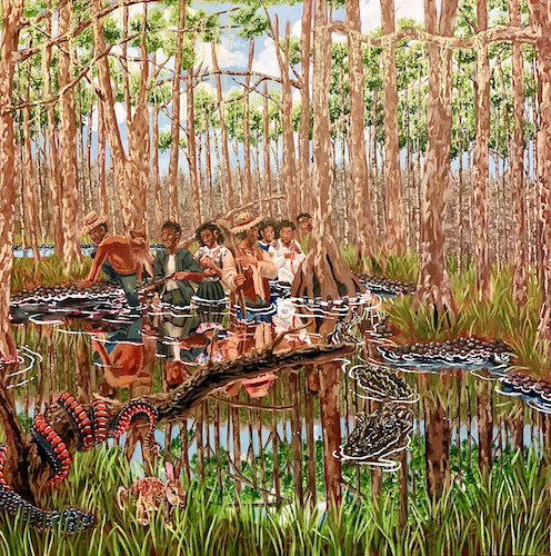 A painting from Terron Cooper Sorrell’s "The Railroad"