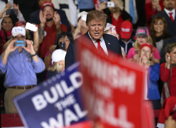 President Donald Trump speaks during a rally at the El Paso County Coliseum on Feb. 11, 2019, in El Paso, Texas. Trump continues his campaign for a wall to be built along the border as the Democrats in Congress are asking for other border security measures. (Joe Raedle/Getty Images)
