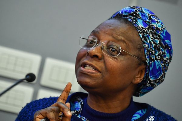 Nigerian Board Member of UISG (International Union of Superiors General), nun Veronica Openibo, answers to journalists during a press conference on "The Protection of Minors in the Church," in central Rome on Feb. 25, 2019. (Andreas Solaro/AFP/AFP/Getty Images)
