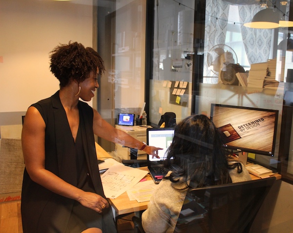 Kia Weatherspoon hard at work (Brigette White/The Washington Informer)