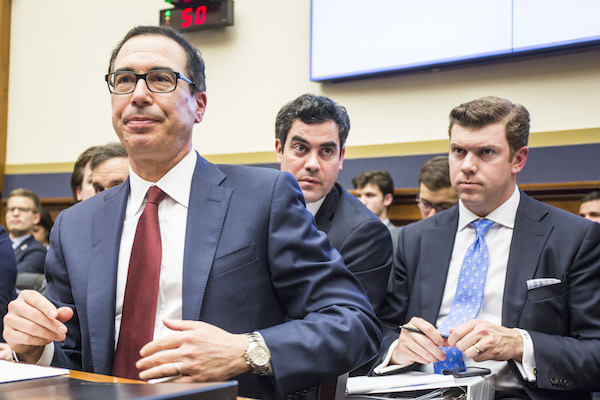Treasury Secretary Steve Mnuchin attends a House Financial Services Committee Hearing on Capitol Hill on April 9, 2019. Mnuchin is testifying on the state of the international financial system. (Zach Gibson/Getty Images)
