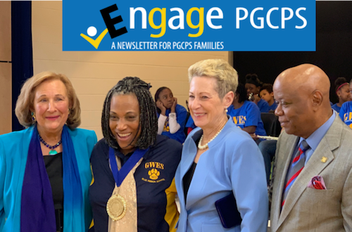 Maryland State Department of Education leaders recently visited Blue Ribbon-winning Glenarden Woods Elementary. (Courtesy of PGCPS)