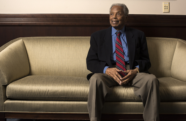 Judge Damon Jerome Keith, a Senior Judge for the United States Court of Appeals for the Sixth Circuit, is a living civil rights icon and the subject of a documentary about his life, "Walk with Me: The Trials of Damon J. Keith." Judge Keith is photographed at Howard University Law School in Washington, DC on September 23, 2016. (Photo by Marvin Joseph/The Washington Post via Getty Images)