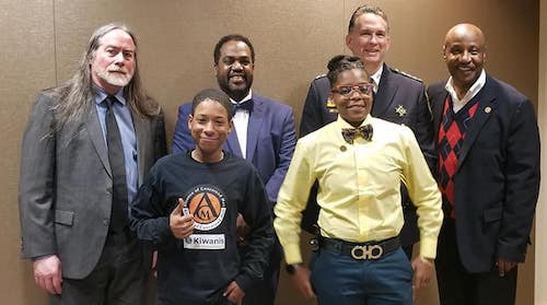 From left: David Kennedy, Dr. Joseph Richardson, D.C. Police Chief Peter Newsham, Tyrone Parker, Ty'velle Wilson and Taniecia Byrd (Courtesy of Alliance of Concerned Men)